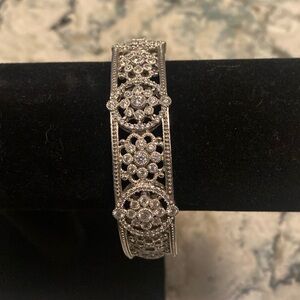 Judith Ripka, SS and Crystal cuff bracelet